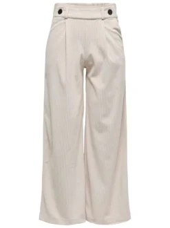 Pantalon chino écru à coupe ample en maille côtelée effet velours