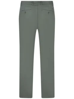 Pantalon chino en coton biologique vert uni à coupe droite avec 4 poches