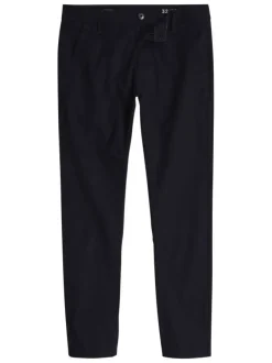 Pantalon chino en coton bleu marine uni à coupe skinny et à taille intermédiaire