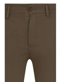 Pantalon chino en coton camel effet nid d'abeille avec une coupe droite
