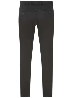 Pantalon Chino en coton gris uni avec une coupe ajustée et fermeture zippée