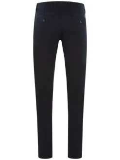 Pantalon chino en coton marine avec une coupe ajustée et à 5 poches