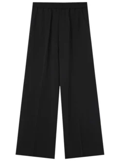 Pantalon chino en coton noir uni avec une coupe bootcut et 2 poches