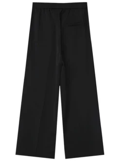 Pantalon chino en coton noir uni avec une coupe bootcut et 2 poches