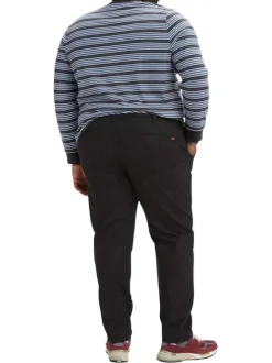 Pantalon Chino en coton noir uni avec une coupe droite et 4 poches