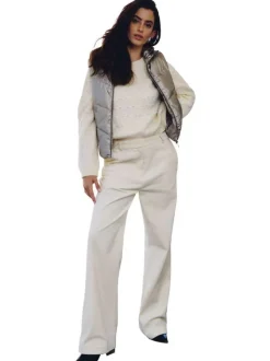 Pantalon Chino en coton pourvu d'une coupe bootcut et de passants pour ceinture