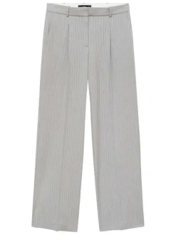 Pantalon chino gris clair à rayures tennis avec une coupe large