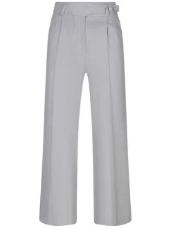 Pantalon chino gris clair uni avec une coupe droite et de multiples poches
