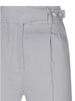 Pantalon chino gris clair uni avec une coupe droite et de multiples poches