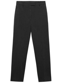 Pantalon chino gris à rayures tennis avec une coupe droite et 4 poches