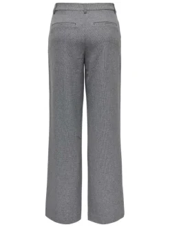 Pantalon chino gris uni avec une coupe droite et une fermeture zippée