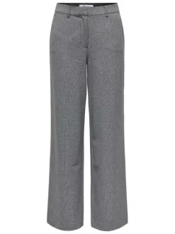 Pantalon chino gris uni avec une coupe droite et une fermeture zippée