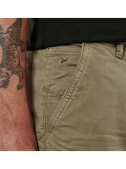 Pantalon Chino Irwix kaki uni en coton à coupe slim avec cordon de serrage