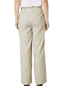 Pantalon chino kaki à rayures pourvu de passants pour la ceinture