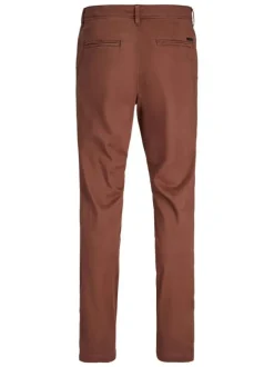 Pantalon Chino Marco Bowie en coton brique uni avec une coupe slim