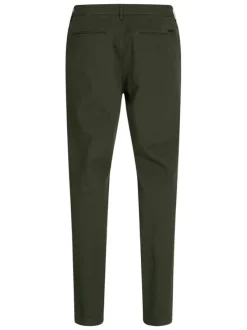 Pantalon Chino Marco Bowie en coton kaki uni avec une coupe slim