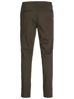 Pantalon Chino Marco Bowie en coton marron uni avec une coupe slim