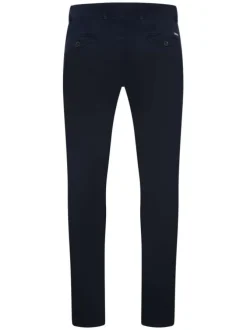 Pantalon chino marine en coton avec une coupe slim et 2 poches à l'arrière