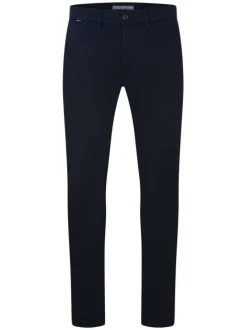 Pantalon chino marine en coton avec une coupe slim et 2 poches à l'arrière
