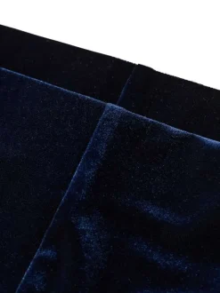 Pantalon Chino marine en velours coupe ample avec coutures ton sur ton