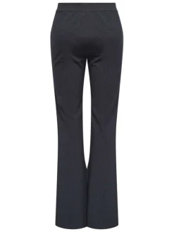 Pantalon chino marine rayé avec une coupe bootcut et des passants pour ceinture