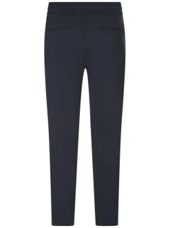 Pantalon chino marine uni avec une coupe slim et un cordon de serrage