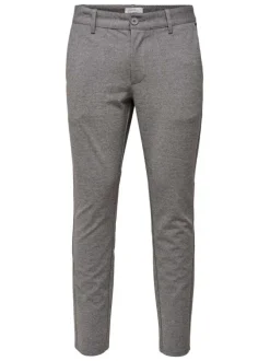 Pantalon Chino Mark Pant gris uni avec une coupe slim et des poches latérales