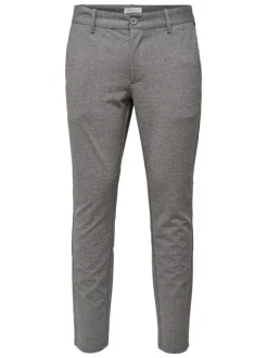 Pantalon Chino Mark Pant gris uni avec une coupe slim et des poches latérales