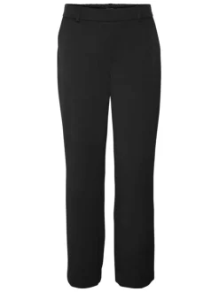 Pantalon Chino Maya noir uni à coupe bootcut avec dos élastiqué
