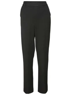 Pantalon Chino Maya noir uni à coupe bootcut avec dos élastiqué