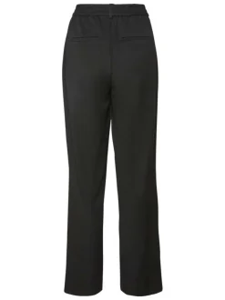 Pantalon Chino Maya noir uni à coupe bootcut avec dos élastiqué
