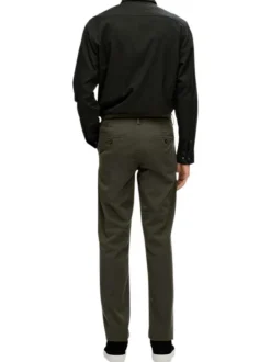 Pantalon Chino Miles en coton biologique kaki uni à coupe slim