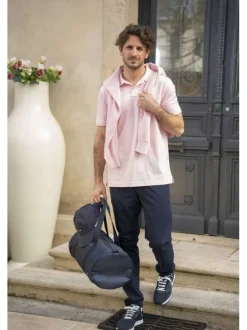 Pantalon Chino New Miles marine uni avec une coupe slim et 4 poches