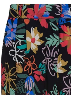 Pantalon Chino noir avec imprimé floral all-over coupe carotte