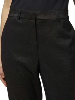 Pantalon chino noir coupe slim avec incrustation de fils lurex