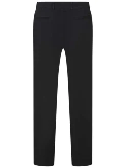Pantalon Chino noir en coton avec une coupe ajustée et logo brodé