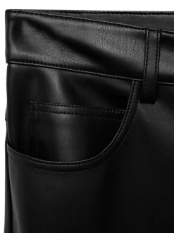 Pantalon chino noir enduit avec une coupe bootcut et 5 poches