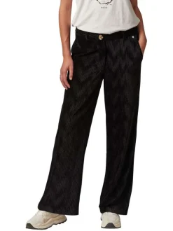 Pantalon chino noir en velours avec une coupe large et une taille haute