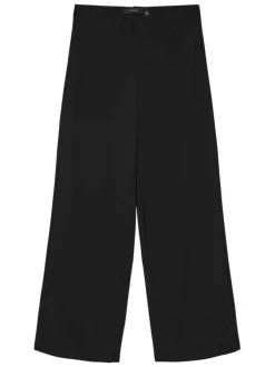 Pantalon chino noir uni avec une coupe bootcut et une fermeture zippée