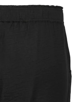 Pantalon Chino noir uni avec une coupe bootcut et une taille élastiquée