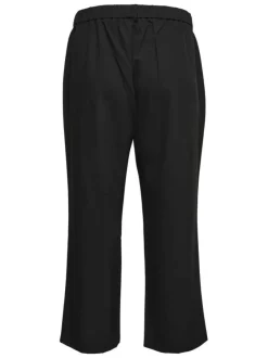 Pantalon Chino noir uni avec une coupe bootcut et une taille élastiquée