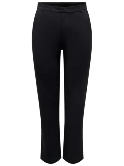 Pantalon chino noir uni à coupe droite avec une taille haute