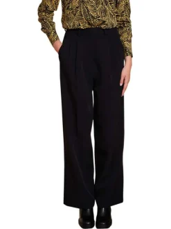 Pantalon Chino noir uni coupe droite et logo iconique de la marque