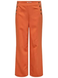 Pantalon Chino Onlabelle Straight Buttons orange uni coupe regular fit