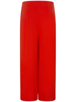 Pantalon Chino orange en lin uni avec une coupe large et un lien à nouer à l'avant