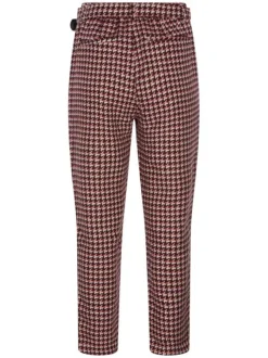 Pantalon Chino rouge pied de coq coupe bootcut