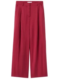 Pantalon Chino rouge uni avec une coupe bootcut et une taille droite