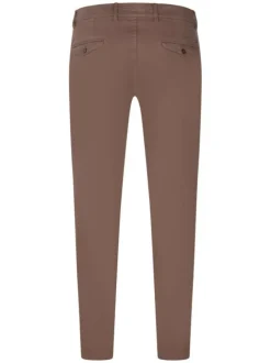 Pantalon chino slim en coton effet nid d'abeille vieux rose uni
