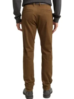 Pantalon Chino Soft en coton camel avec fermeture à glissière