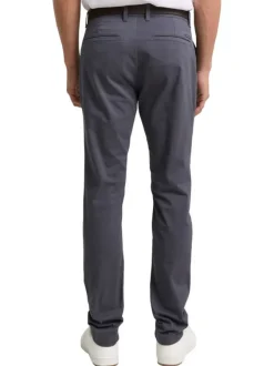 Pantalon Chino Soft en coton gris avec fermeture à glissière